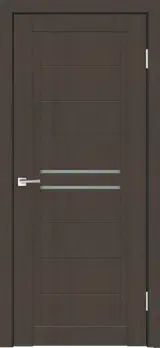 Дверь межкомнатная со стеклом Некст 2 80x200 см ПВХ цвет черное дерево с замком и петлями