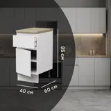 Кухонный шкаф напольный Миус 40x85x60 см ЛДСП цвет белый