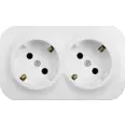 Розеточный блок двойной с заземлением - Legrand Quteo - с предварительным подключением без шторок IP20 16А 250В винтовые зажимы накладной монтаж - белый