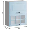 Навесной шкаф с газлифтами Bvmebel Romeo 60x72x31 см ЛДСП цвет голубая лагуна/белый
