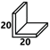 Уголки ПВХ 20x20