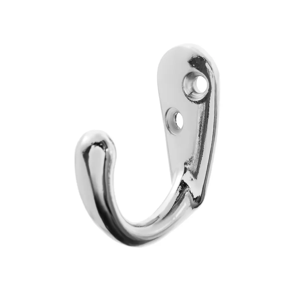 Фото Крючок одинарный, металл, цвет хром