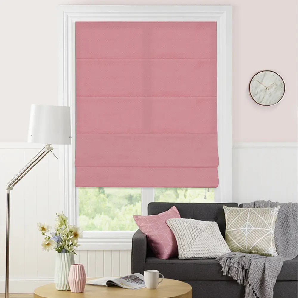 Фото 5 Штора римская «Натур», 100х175, цвет розовый