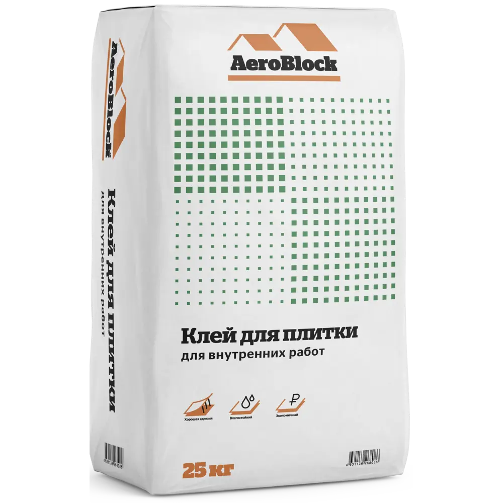 Фото Клей для плитки AeroBlock для внутренних работ 25 кг Фото Клей для плитки AeroBlock для внутренних работ 25 кг