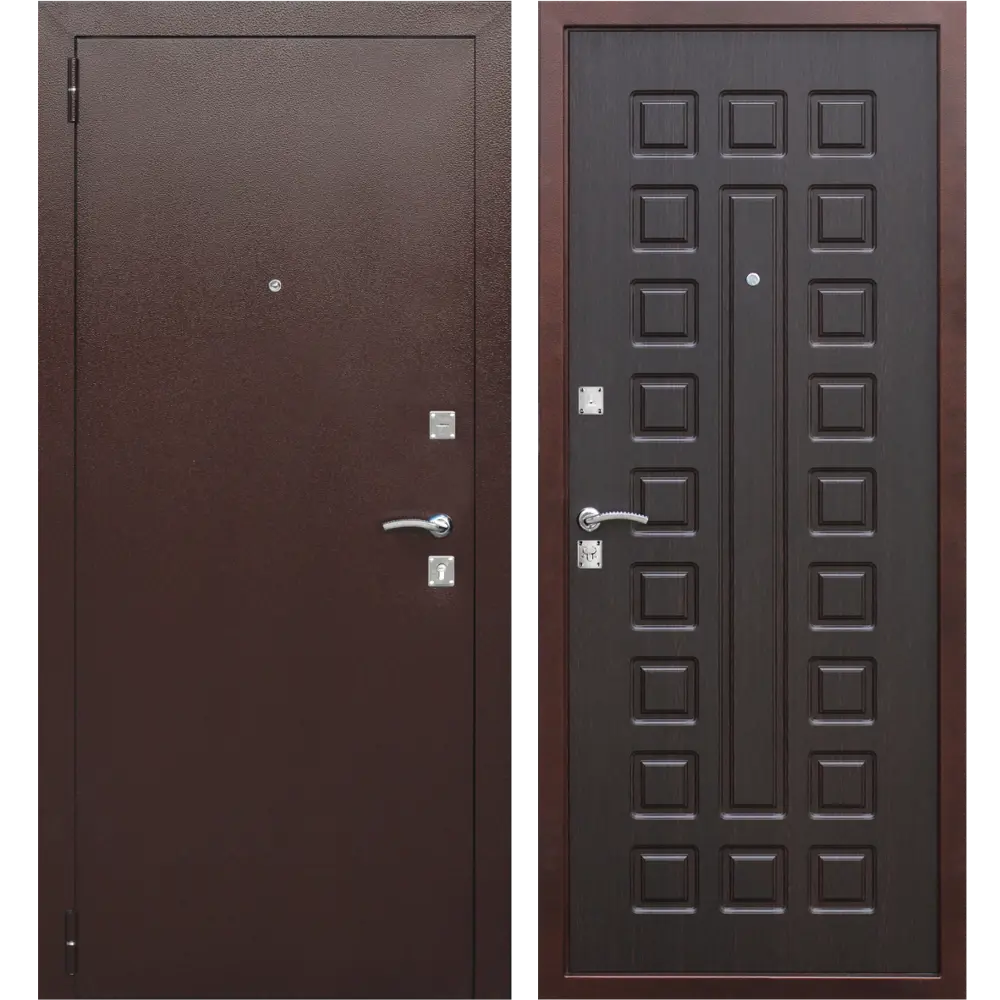 Фото Дверь входная металлическая Йошкар, 960 мм, левая, цвет венге Фото Дверь входная металлическая Йошкар, 960 мм, левая, цвет венге