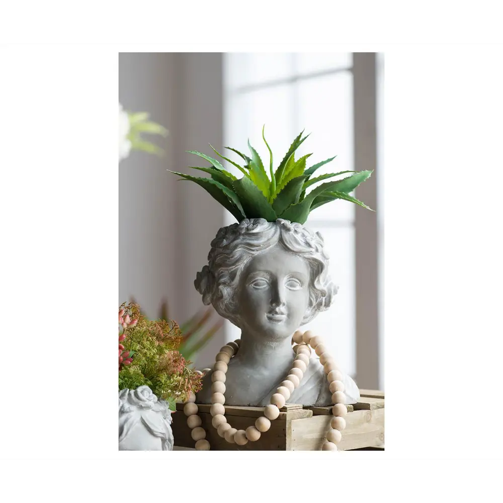 Фото 5 Садовые фигуры Glasar D8028, Кашпо, горшки для цветов, лейки 24x14см Серый/Серебристый