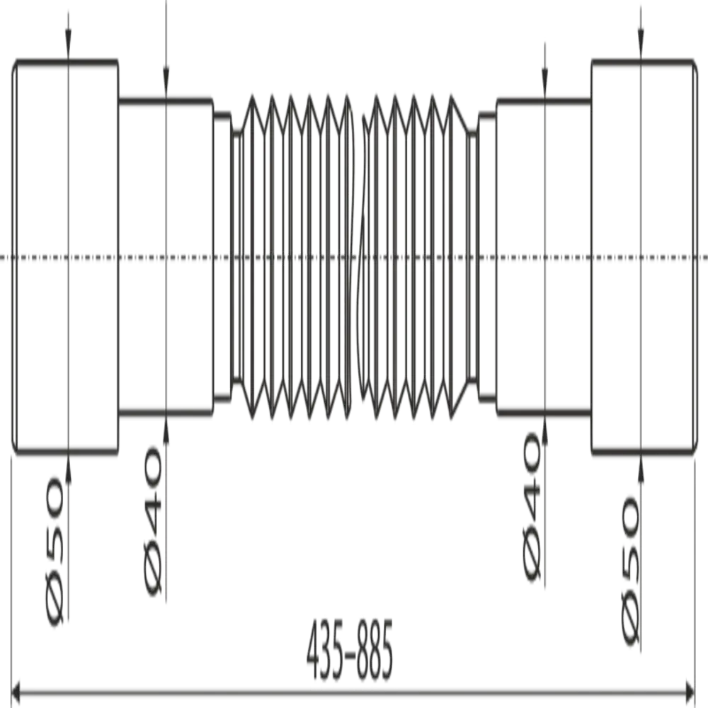 Фото 2 Гибкое соединение Alcaplast 50/40×40/50 Фото 2 Гибкое соединение Alcaplast 50/40×40/50