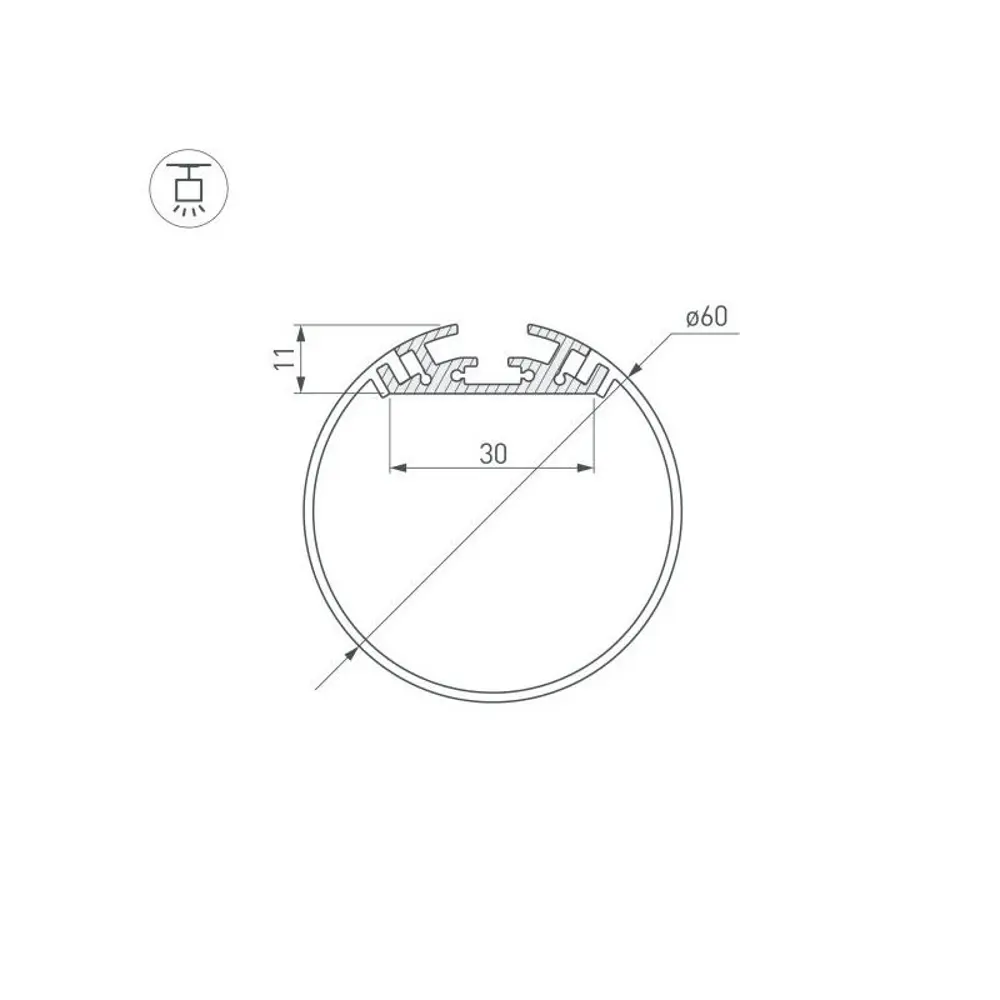 Фото 3 Профиль Arlight SL-ROUND-D60-2000 ANOD 019286 2 м