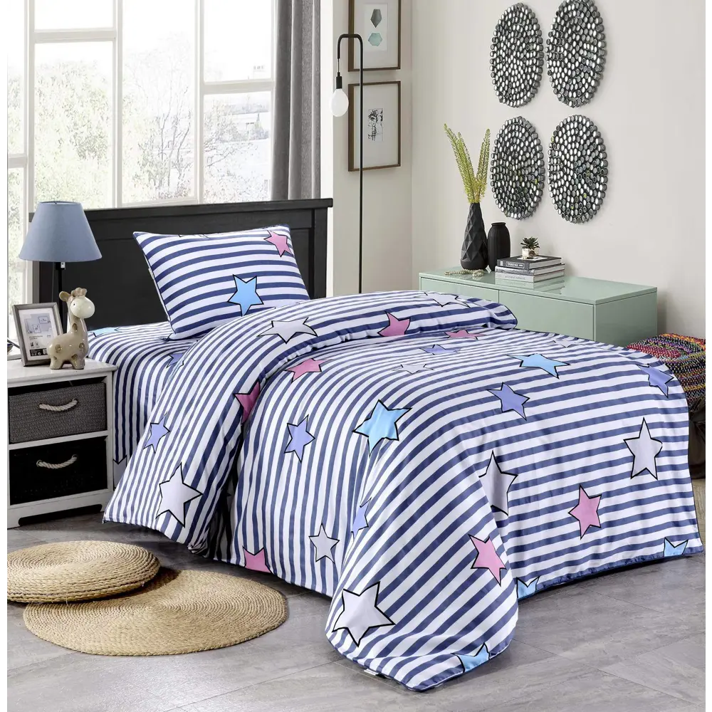 Фото Комплект постельного белья Sofi De MarkO Дет-646, полутораспальный, сатин, цвет синий