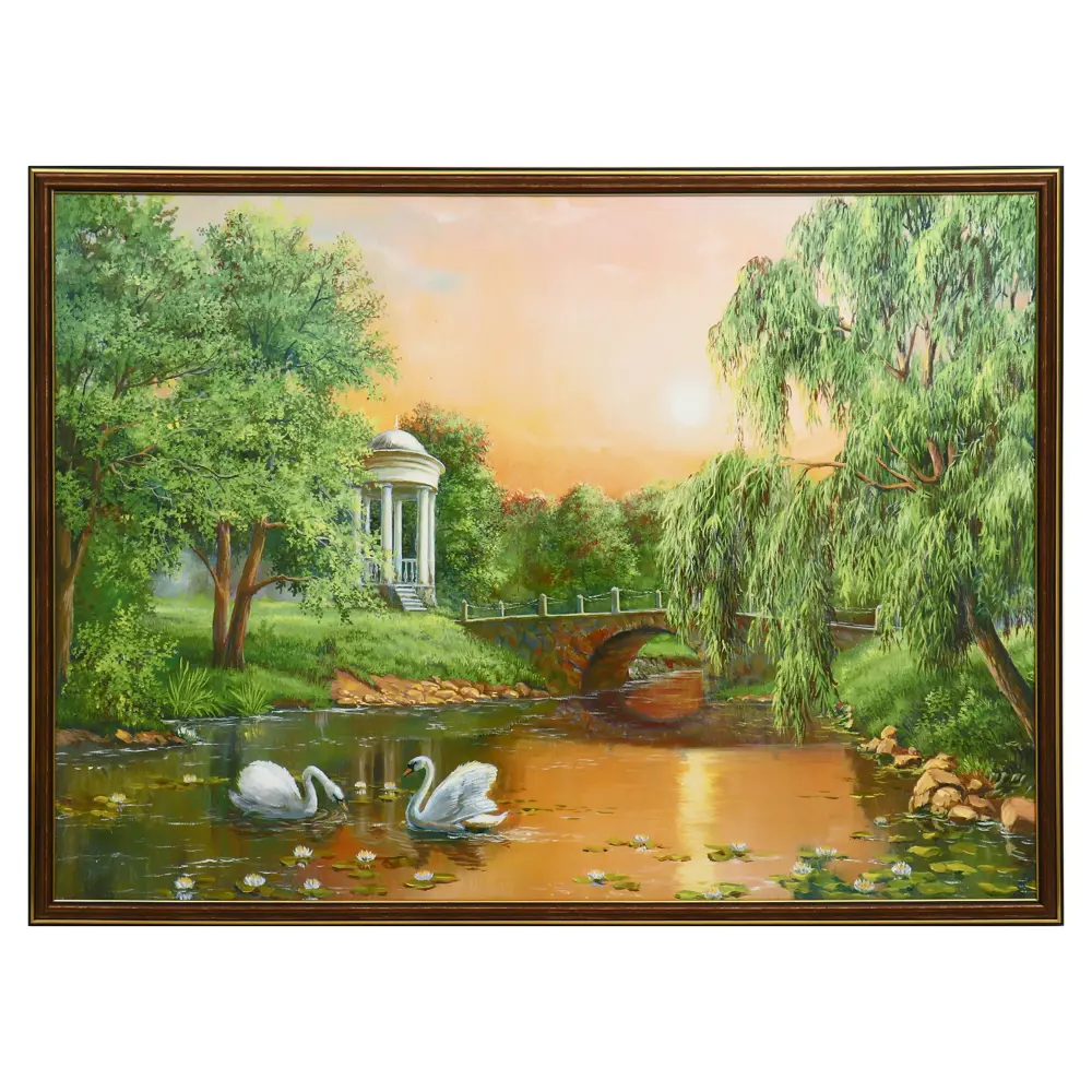 Фото Картина в раме Simaland "Лебеди" 53x73 см