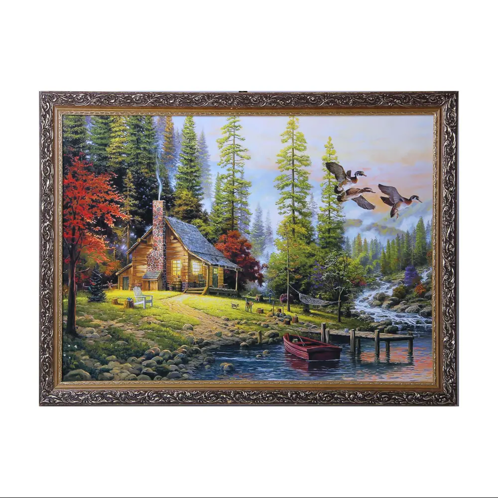 Фото Картина в раме Simaland "Охотничий домик" 57x77 см