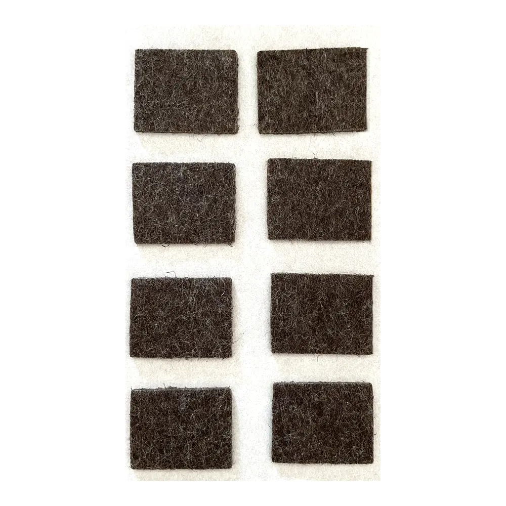 Фото Протекторы самоклеящиеся для мебели 23x29 мм, прямоугольные, фетр, цвет коричневый, 8 шт.