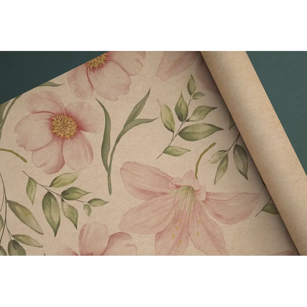 Фото 2 Упаковочная бумага Цветы 70 см