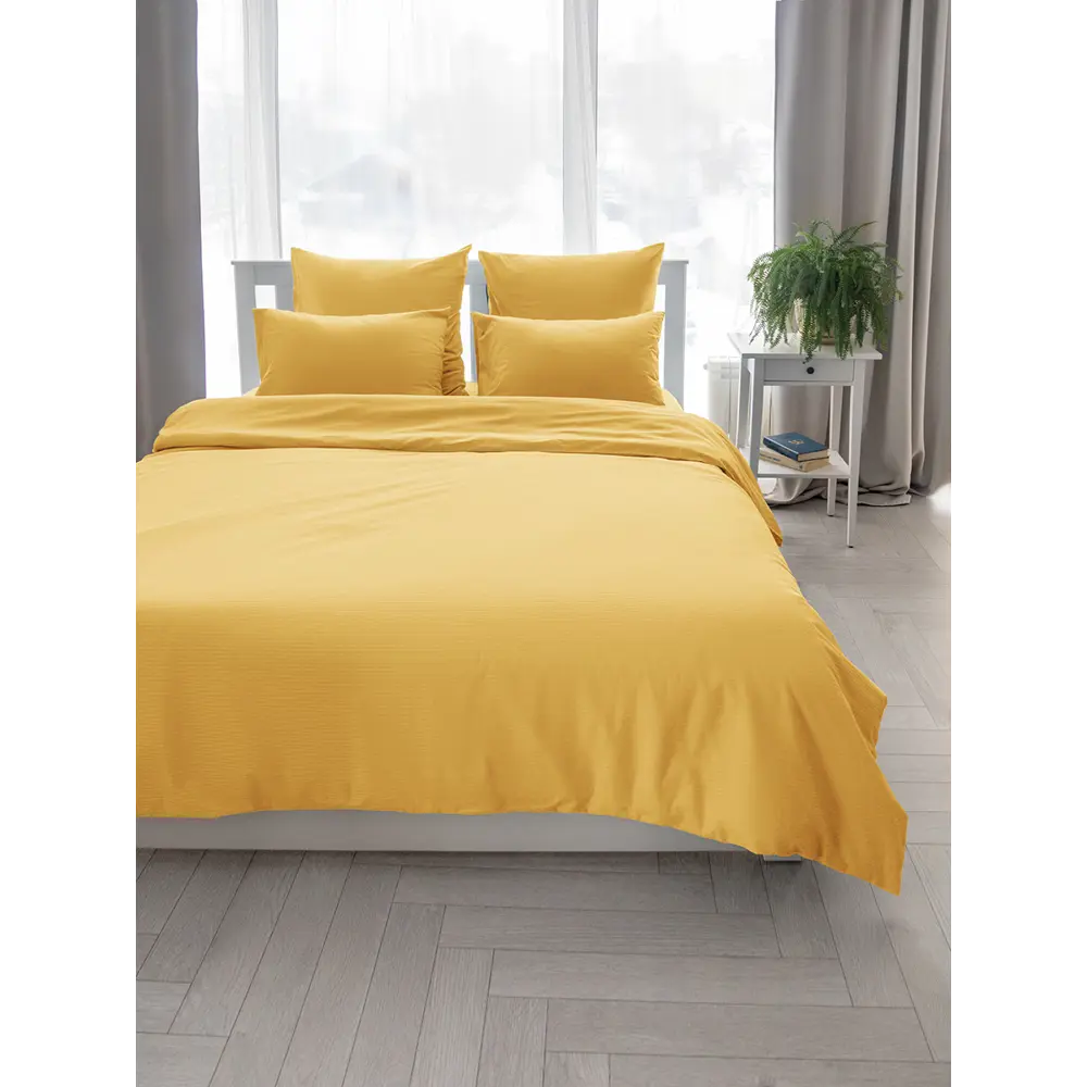 Фото Пододеяльник Deнастия Сатин страйп 3мм C060114, 200x220 см, сатин, цвет желтый