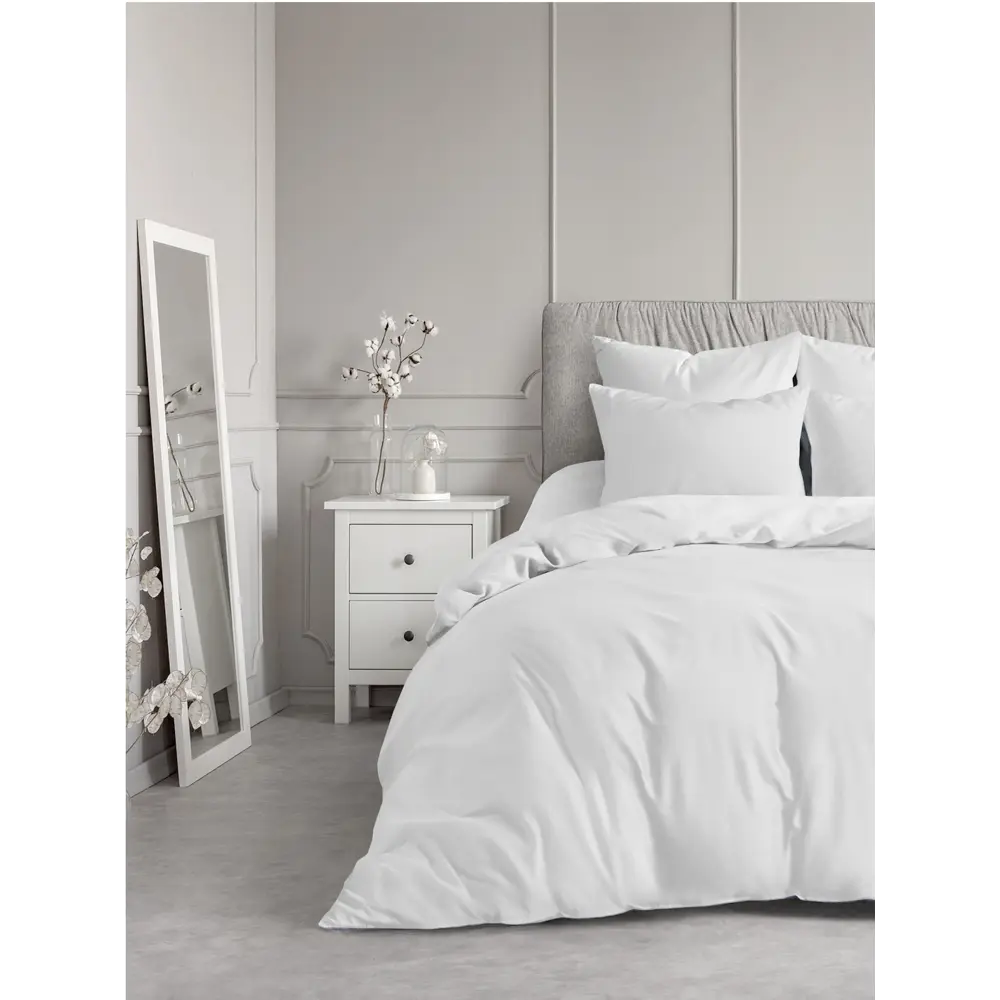 Фото Комплект постельного белья Melissa полутораспальный сатин белый Фото Комплект постельного белья Melissa полутораспальный сатин белый