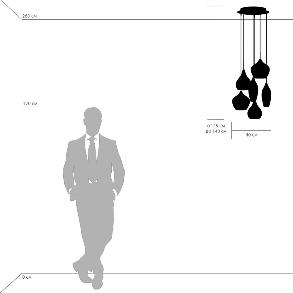 Фото 3 Люстра подвесная Lightstar 803067, 6 ламп, 9 м², цвет серый Фото 3 Люстра подвесная Lightstar 803067, 6 ламп, 9 м², цвет серый