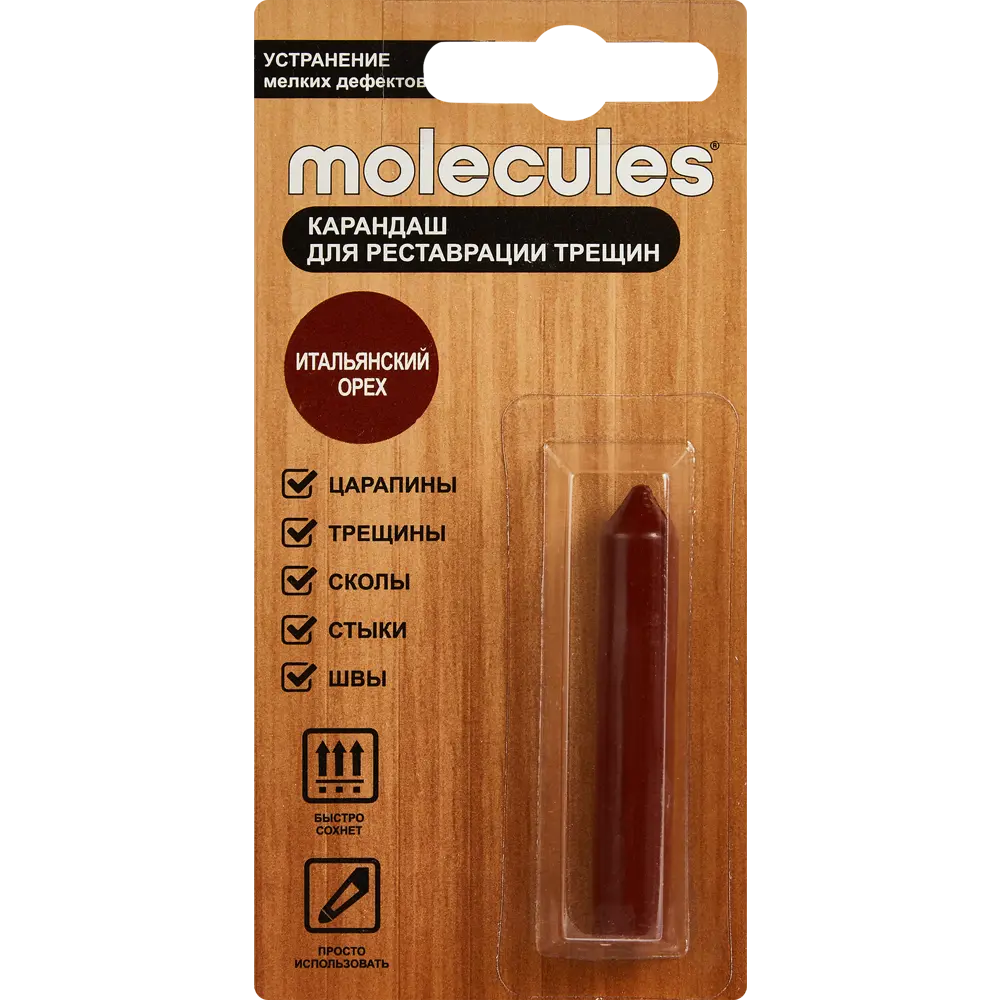 Фото Карандаш для мебели Molecules итальянский орех 5.7 г