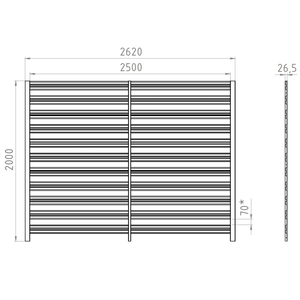 Фото 4 Еврожалюзи Горизонт 2.5x2 м RAL 7024 графит