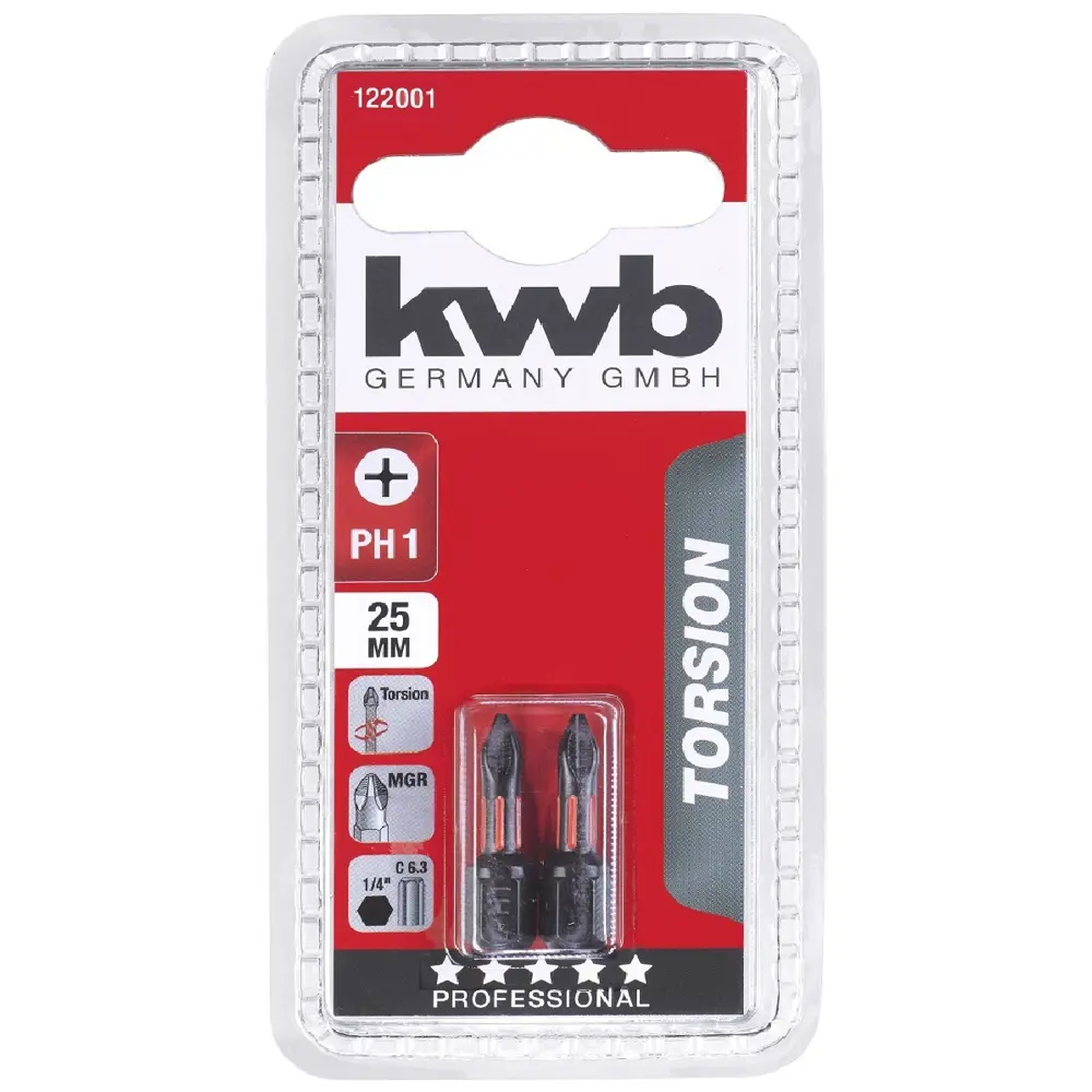 Фото 2 Бита KWB 122001 PH1x25 мм, 2 шт.