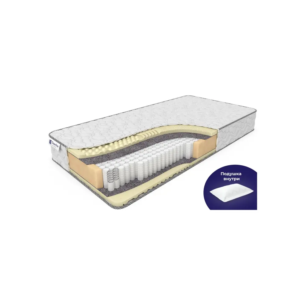 Фото Матрас Dreamline Natural Komfort Massage S-1000 140x220 см, независимый пружинный блок, двуспальный, латексный