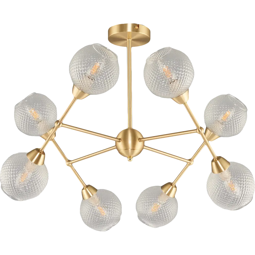 Фото 9 Люстра подвесная Everly 3752/8C, 8 ламп, 21 м², цвет матовое золото Фото 9 Люстра подвесная Everly 3752/8C, 8 ламп, 21 м², цвет матовое золото