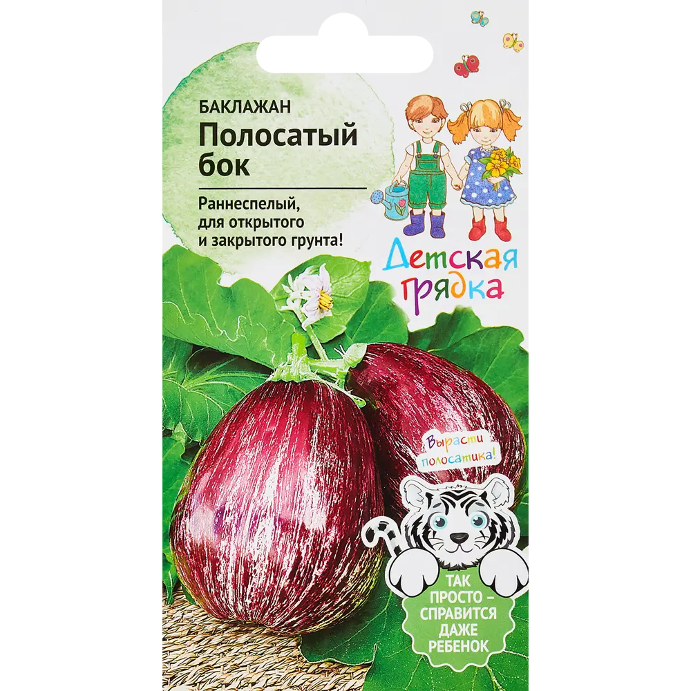 Фото Баклажан Детская грядка Полосатый бок