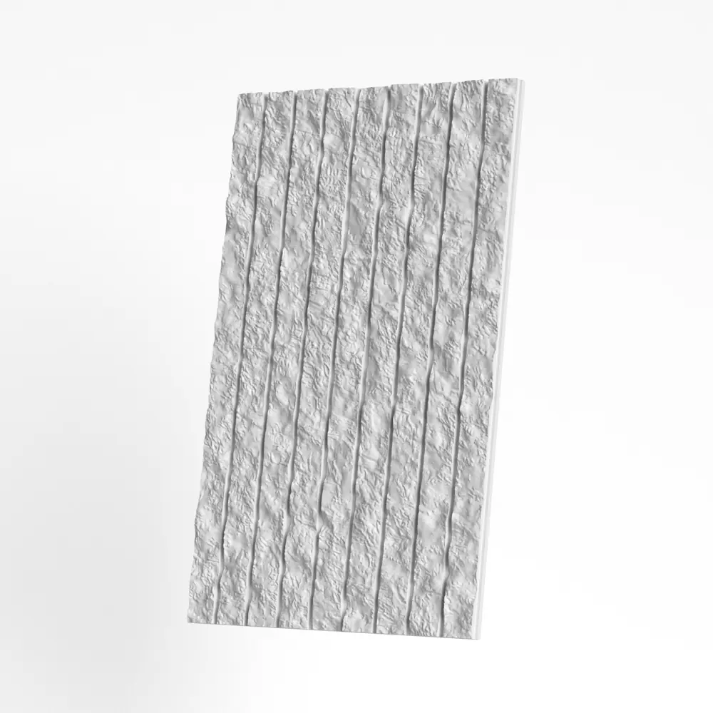 Фото Гипсовая панель 3D Aratta Скала-рейка 107 белый 1000x600x32мм 0.6м²