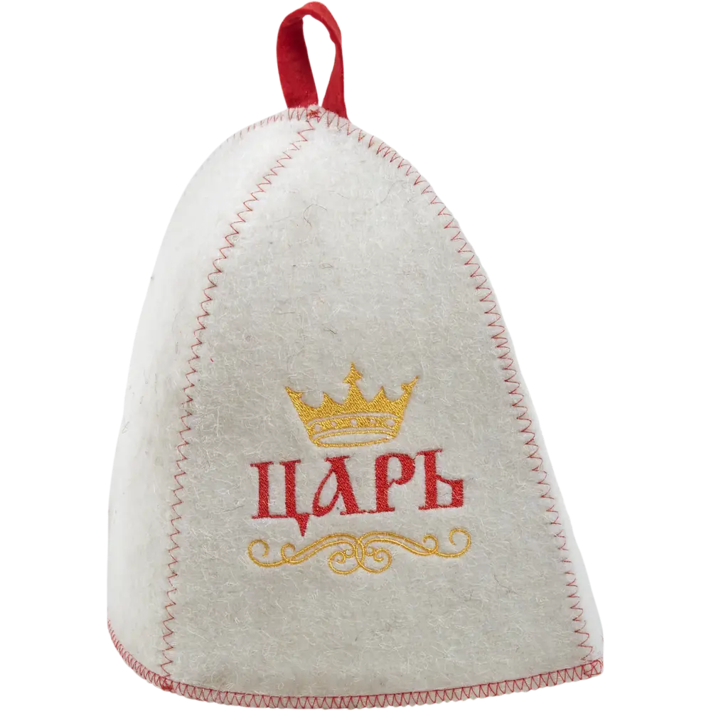 Фото Шапка банная «Царь, просто царь», войлок, цвет белый