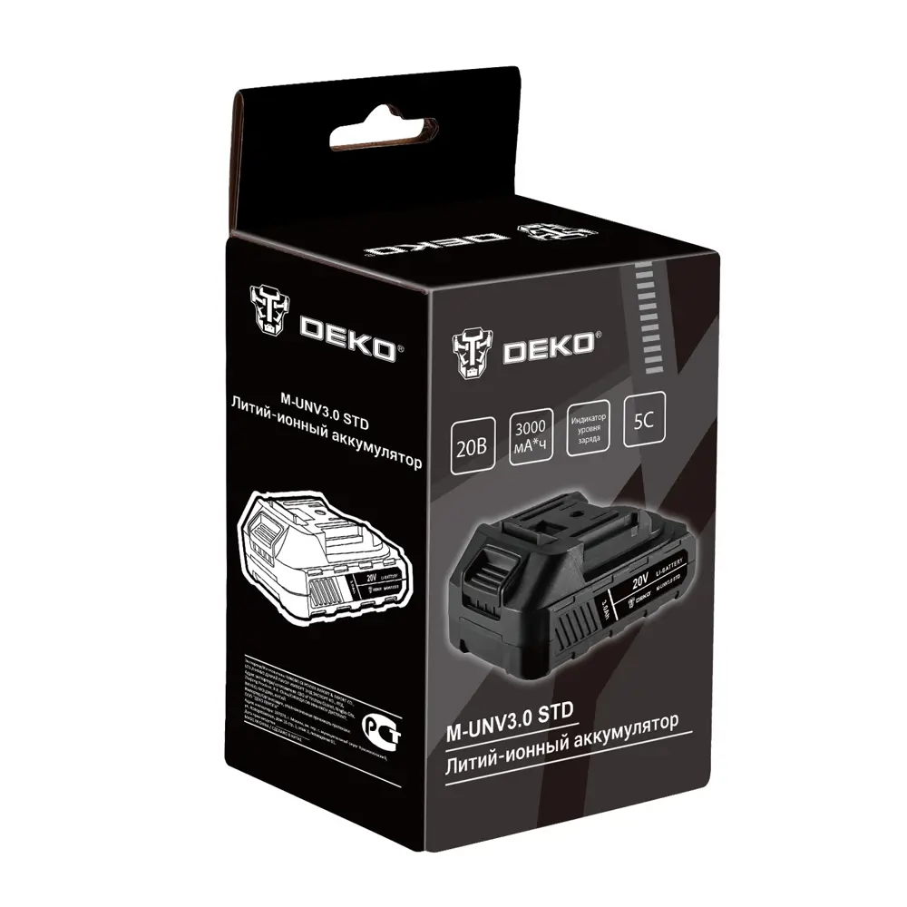 Фото 5 Аккумулятор Deko M-UNV3.0 STD, 20 В Li-Ion 3 Ач