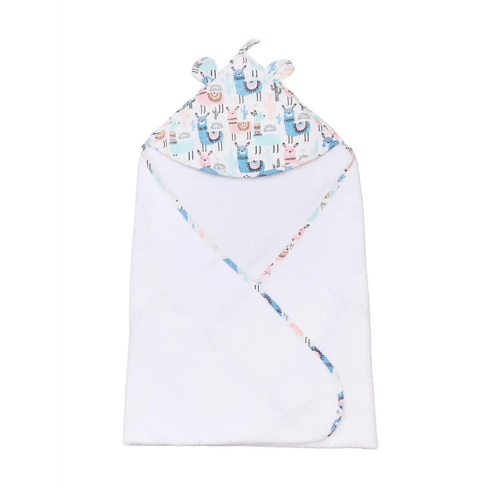 Фото 3 Полотенце детское AmaroBaby Cute Love «Ламы», 90x90 см