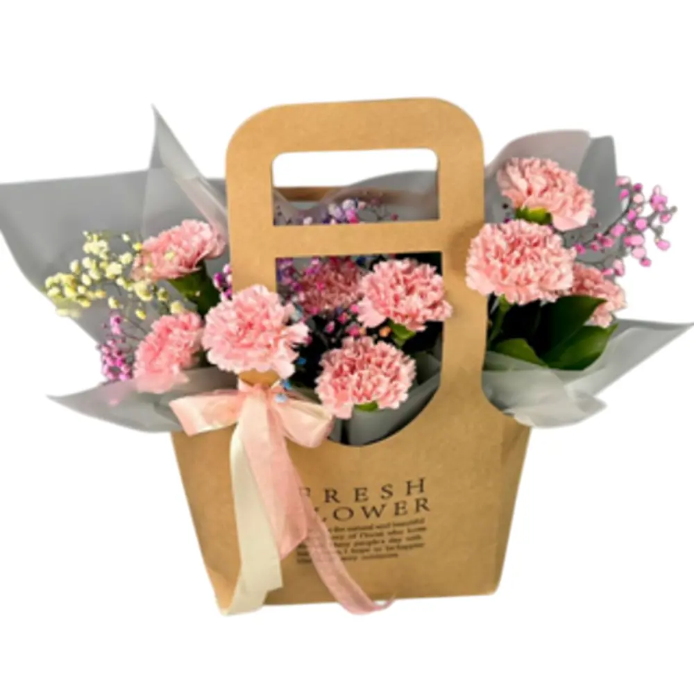 Фото Букет Гвоздика, гипсофила 9 шт.