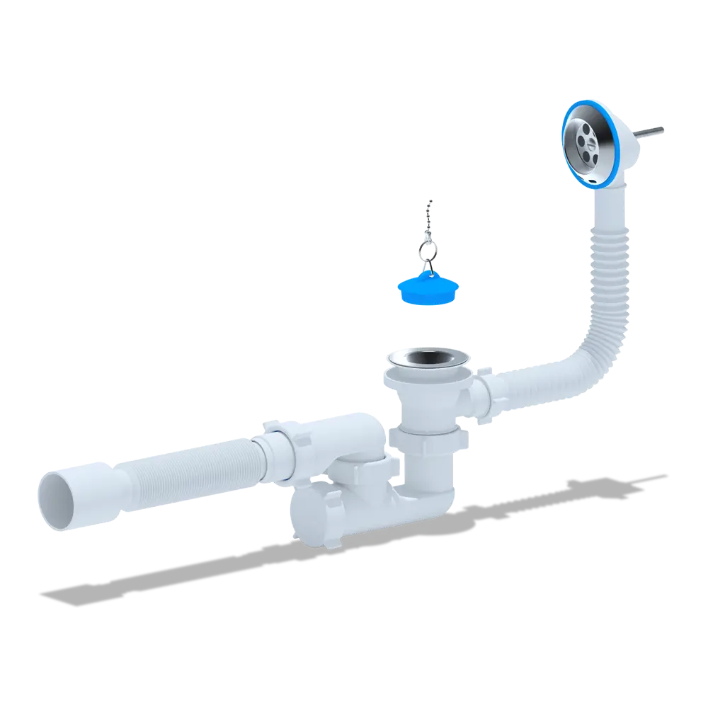 Фото Сифон для ванны Ани пласт D50 мм E255 Фото Сифон для ванны Ани пласт D50 мм E255