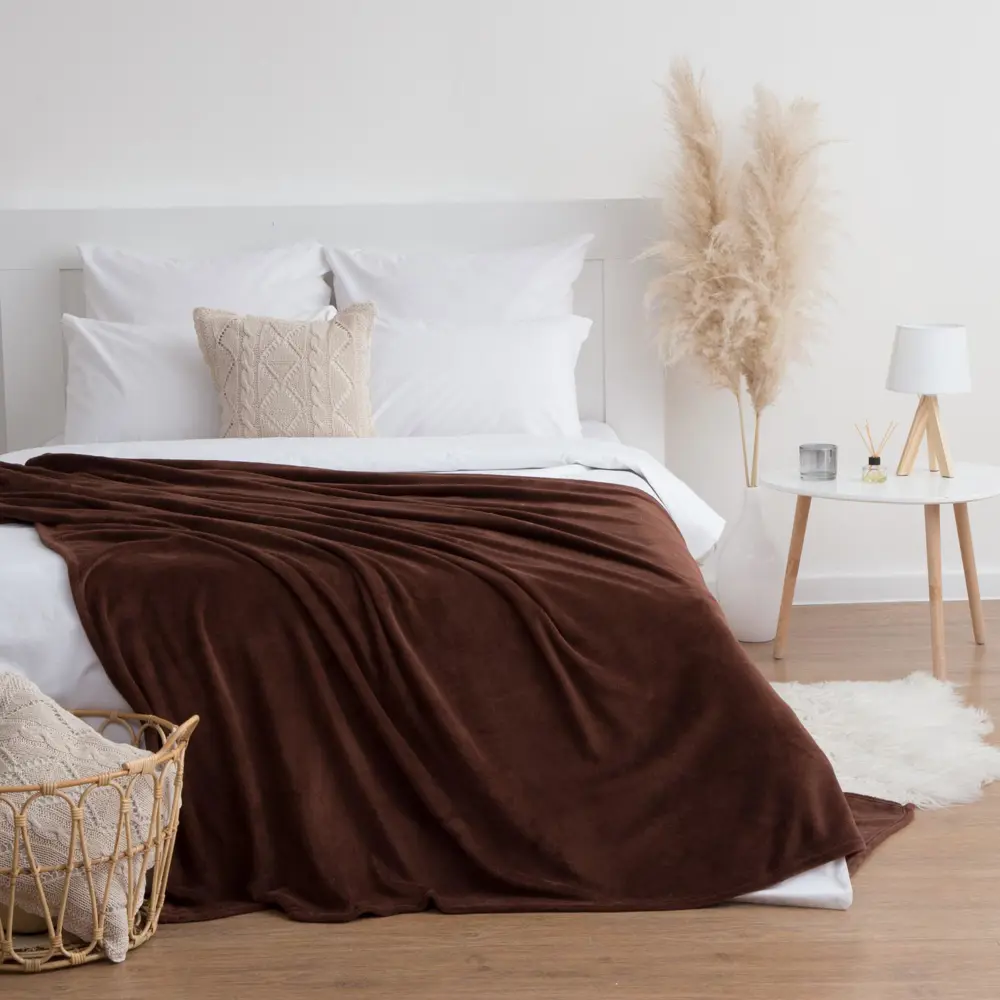 Фото Плед Этель 6894299, 150x200 см, флис, коричневый