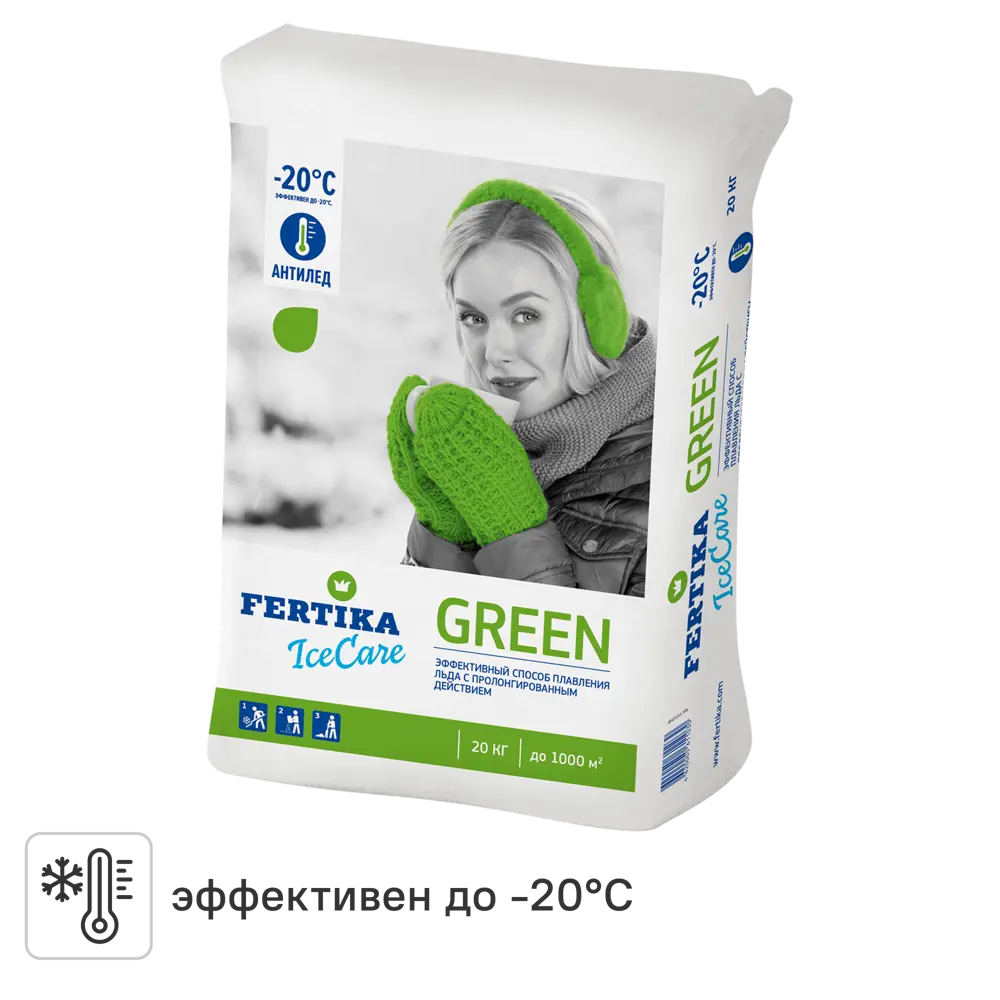 Фото Противогололёдное средство Фертика Ice Care Green 20 кг