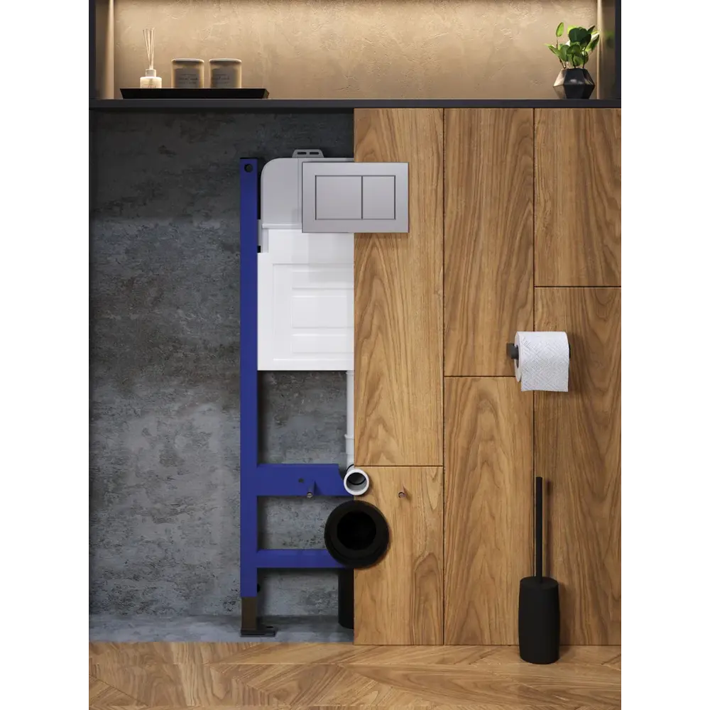 Фото 6 Инсталляция для унитаза WATERSENSE W01728 с кнопкой хром