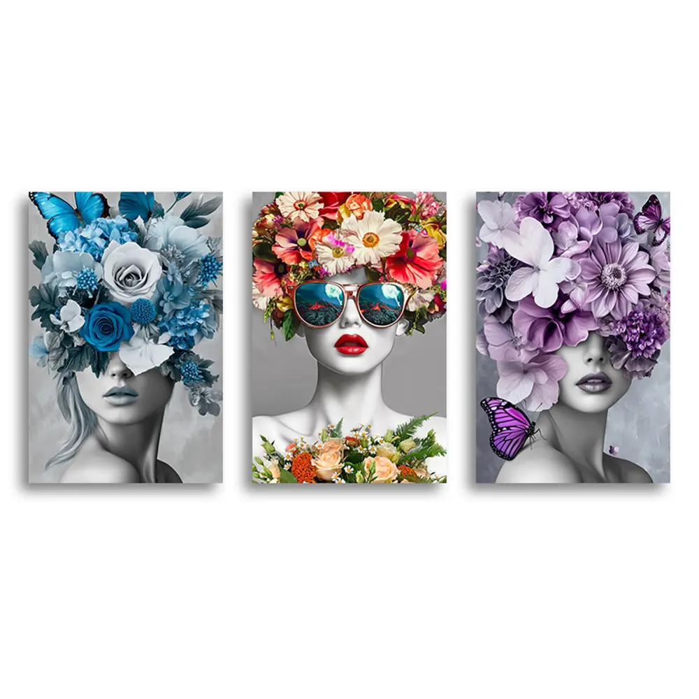 Фото Картина Loftime Девушка цветы 60x120 см Фото Картина Loftime Девушка цветы 60x120 см