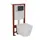 Комплект инсталляции Bauedge Bau Ideal E458103-BS0001-HQ3-E00115, с унитазом безободковым Stil Hurricane3 клавиша Round, черная матовая