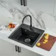Мойка для кухни из искусственного камня Gerhans A11-22 черная 510х505 мм