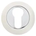 Накладка на цилиндр RENZ ЦАМ цвет белый/глянцевый хром 2 шт.