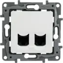 Розетка компьютерная двойная встраиваемая Legrand Etika RJ45 UTP cat 5e цвет белый