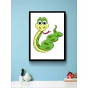 Постер Просто Постер Зеленая змейка 60x90 в раме Металл