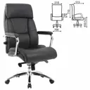 Кресло офисное Brabix Premium Phaeton Ex-502, натуральная кожа, хром, черное, 530882