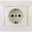 Розетка встраиваемая Tdm Electric Таймыр с заземлением, цвет бежевый