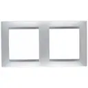Рамка для розеток и выключателей Simon 15 2 поста цвет алюминий 1 шт