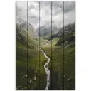 Картина на дереве Зеленые луга 60x90 см