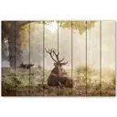 Картина на дереве Олень в лесу 60x90 см