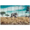Картина на дереве Полосатый слон 40x60 см