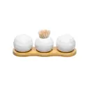 Вазочка под зубочистки + набор для специй Elan Gallery "Айсберг волны" 3 предмета, по 75 мл