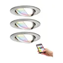 Светильник встраиваемый Paulmann Zigbee LED Nova Coin RGBW 3x2.5Вт никель 92965