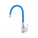 Смеситель для кухни Haiba HB70112-4 с гибким изливом 27.4 см синий/хром